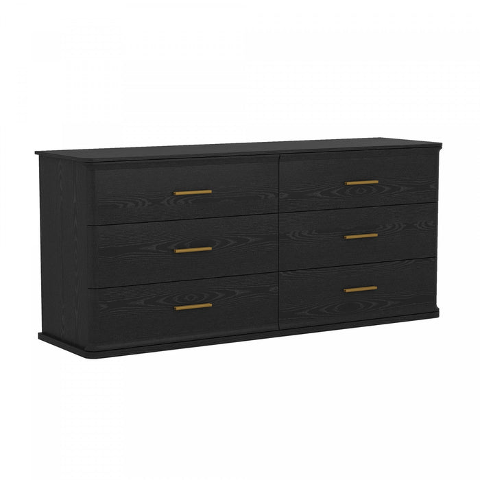 Clifford Traditional Dresser in Black (6-Drawer) 