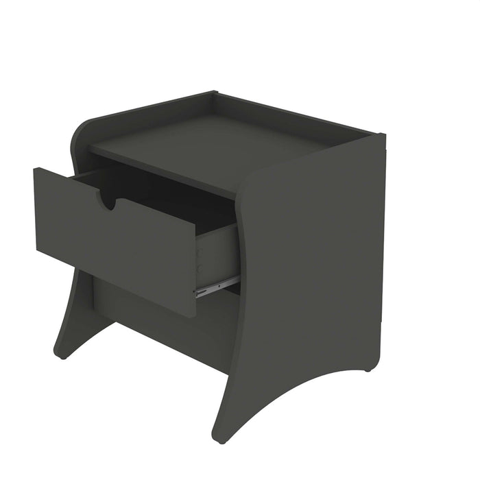 Coney Mid-Century Modern 20\" Nightstand in Charcoal Gray (2-Drawer) - Set of 2 