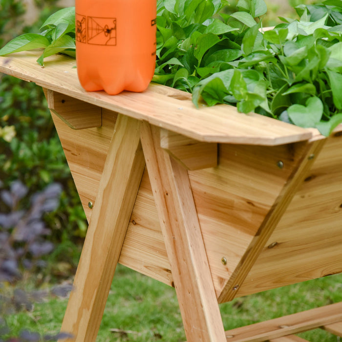 Outsunny Elevated Planter Box With Legs Raised Garden Bed Outdoor Free Standing Wooden Planter With 
