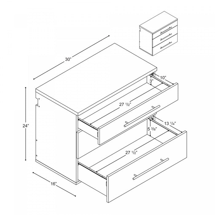Hangups 3-Drawer Base Storage Cabinet - Light Grey