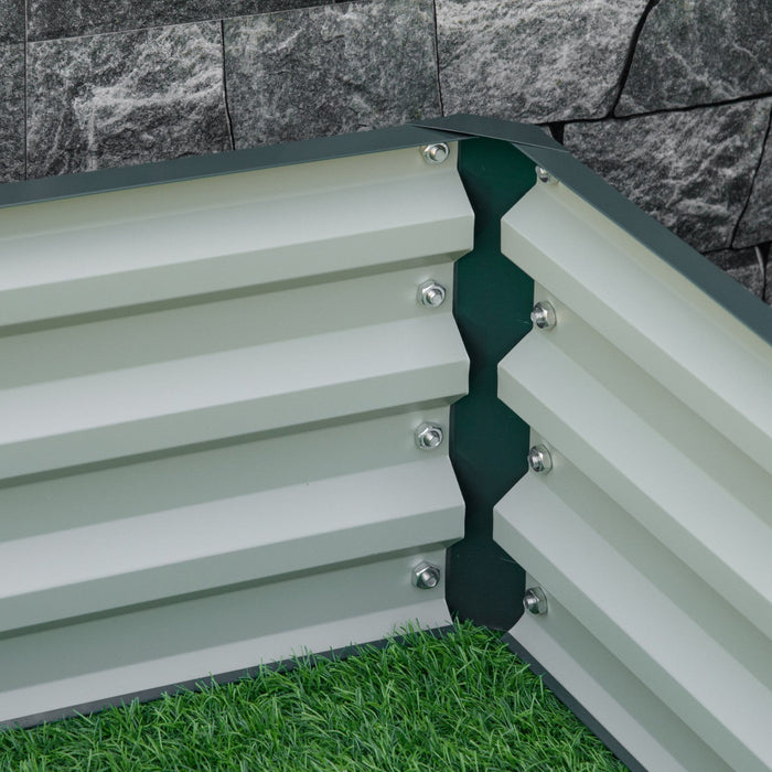 Outsunny 4' X 4' X 1' Raised Garden Bed Box With Weatherized Steel Frame For Vegetables, Flowers, & 