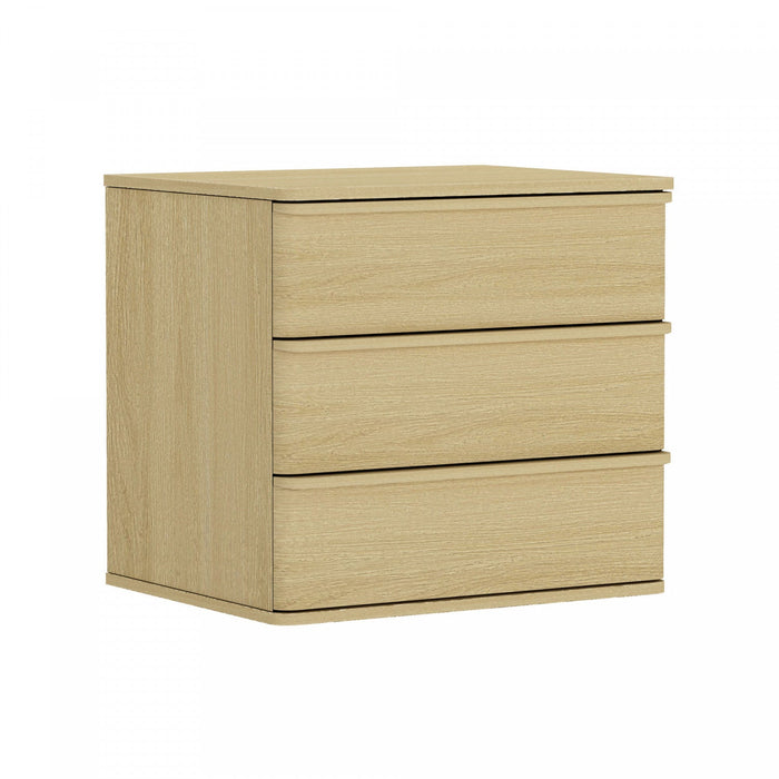 Molly Modern 26\" Nightstand in Natural Oak (3-Drawer) 