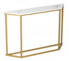 44” Modern Console Table - Marble With Gold Finish 