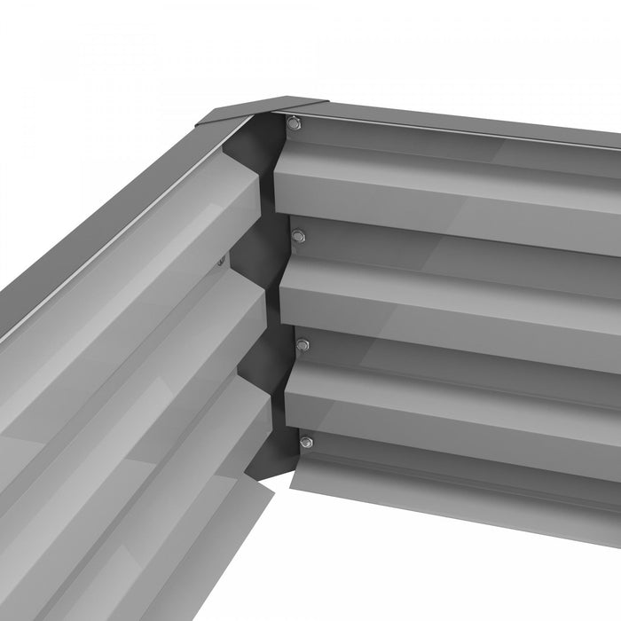 Outsunny 4' X 2' X 1' Raised Garden Bed, Galvanized Steel Planter Box For Vegetables, Flowers, Herbs