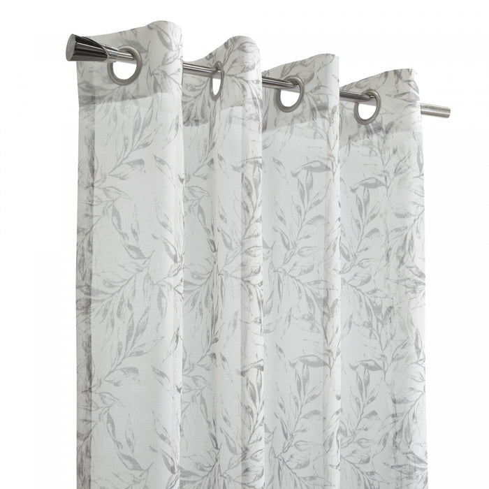 Habitat Jenny Grey Light Filtering Grommet Curtain Panel - 52 x 95