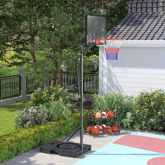 Soozier 4.4-10ft Portable Basketball Hoop with Wheels and 44.5" Backboard