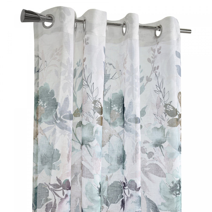 Habitat Floralie Olive Light Filtering Grommet Curtain Panel - 52 x 84