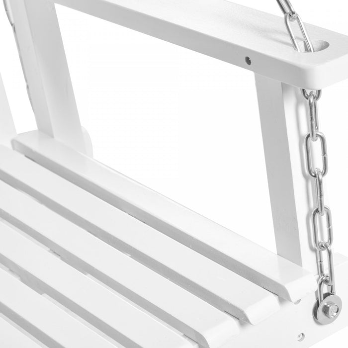 Outsunny 2-people Porch Swing Bench With 2 Hanging Chains For Deck White