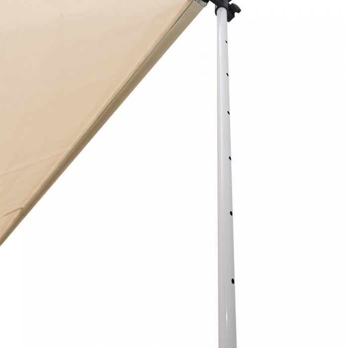 Outsunny 10x5ft Manual Retractable Awning, Patio Sun Shade Canopy Shelter With 5.6-9.2ft Support Pol