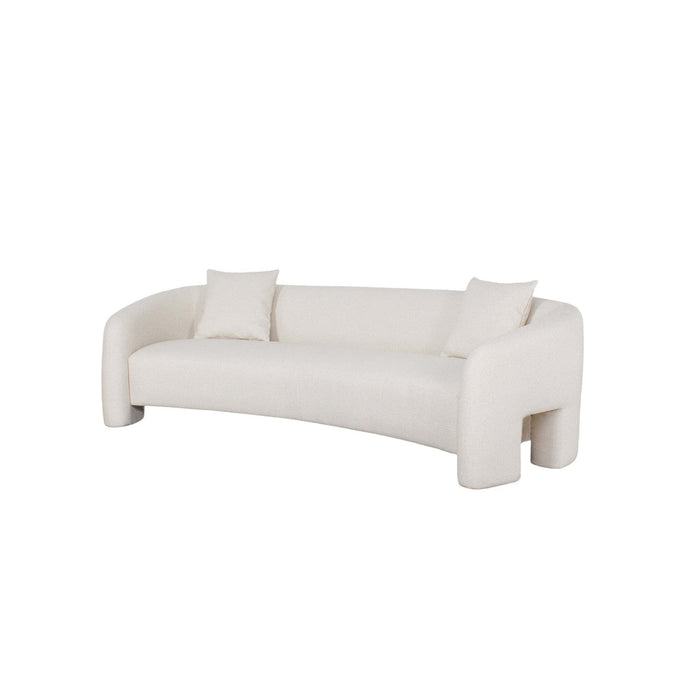 Sylvia Modern Glam 104\" Tweed Loveseat in Ivory 