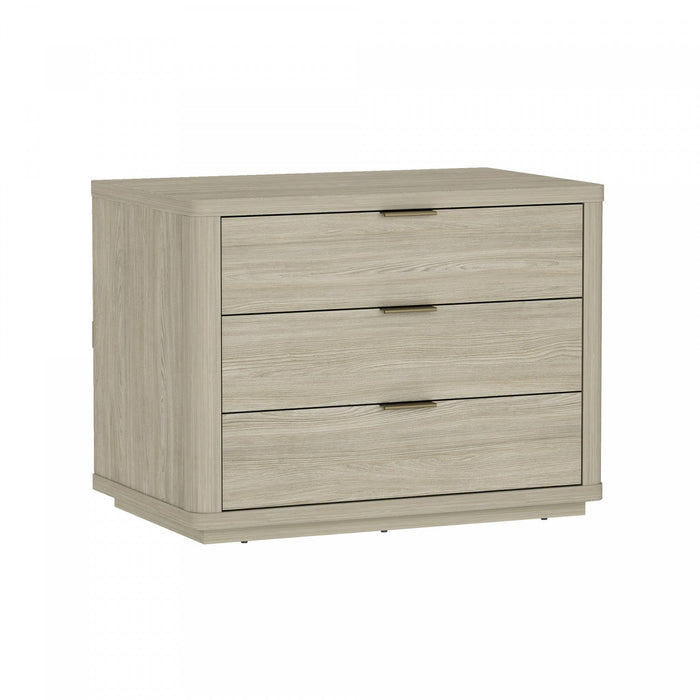 Evelyn Modern 32\" Nightstand in Natural (3-Drawer) 