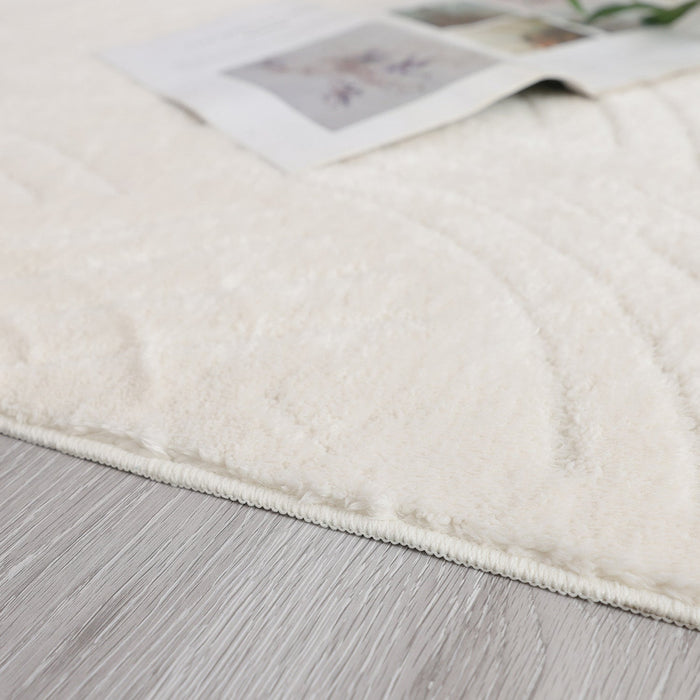 Velvet Crescent Cream Washable Shag Area Rug 8'x10' Indoor Area Rug 