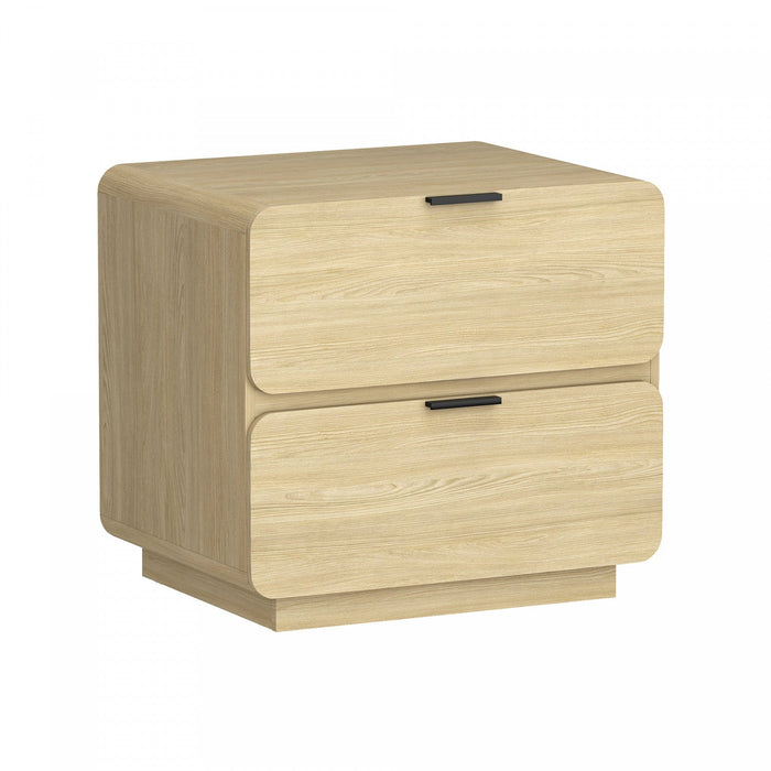 Chrystie Contemporary Modern 26\" Nightstand in Natural (2-Drawer) - Set of 2 