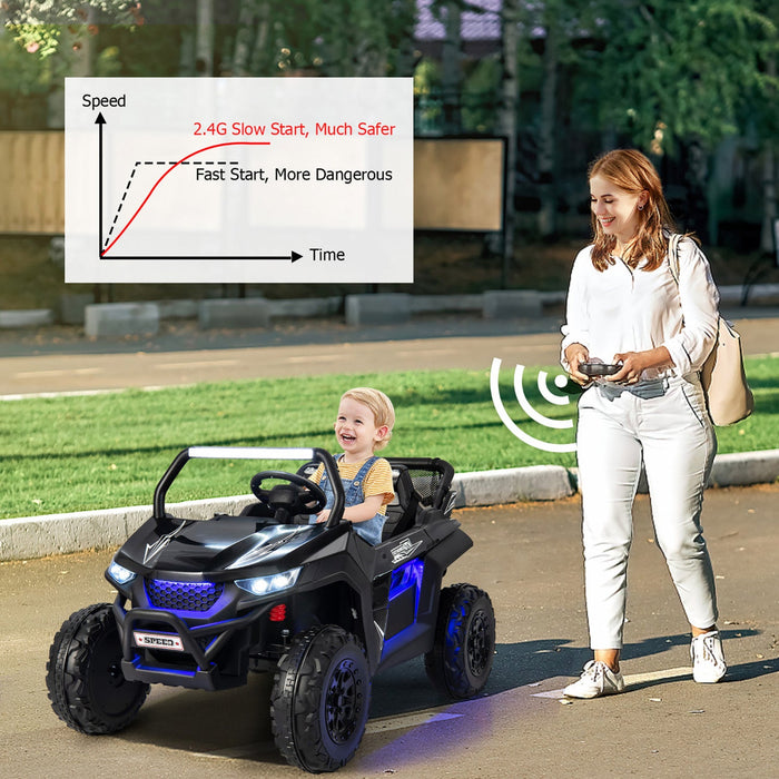 Costway 12v 2-seater Kids Ride On Utv Rc Electric Vehicle Suspension With Lights & Music