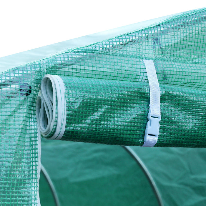 Outsunny 26'l X 10'w X 6.8' H Large Steeple Walk-in Greenhouse Outdoor Garden Plant Seed Tunnel Grow