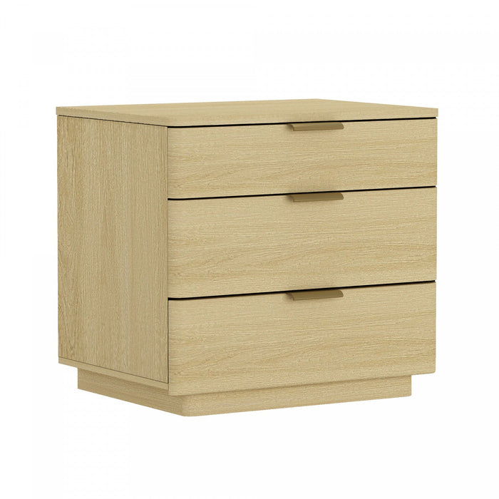 Payton Modern 26\" Nightstand in Natural Oak (3-Drawer) 