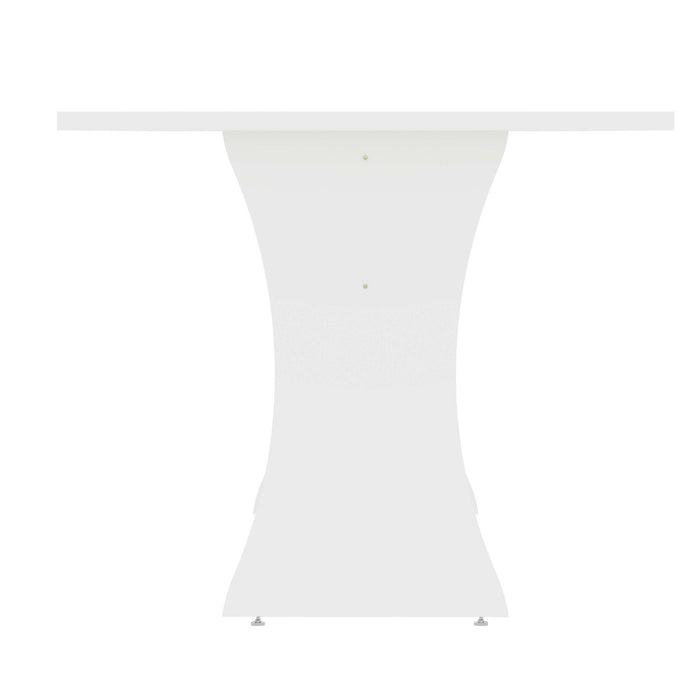 Coney Mid-Century Modern 53\" Dining Table in White 