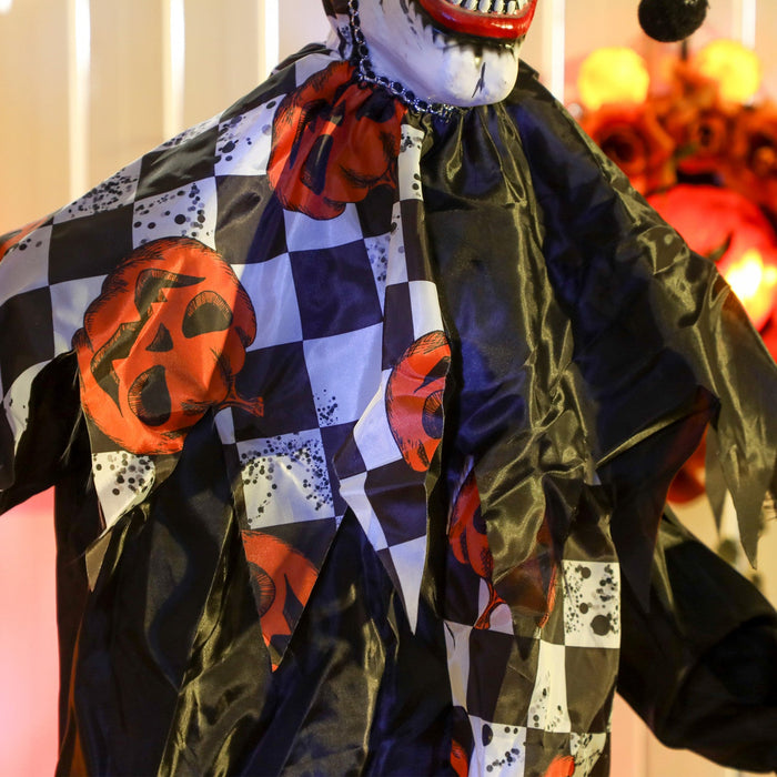 Outsunny Life Size Halloween Animated Clown, Scary Halloween Decorations