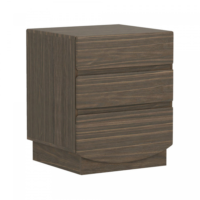 Ardea Contemporary 20\" Nightstand in Walnut (3-Drawer) 
