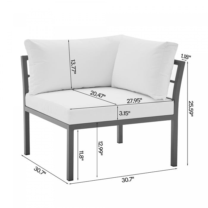 Sunnyside Modern 5-Piece Conversation Set in White 