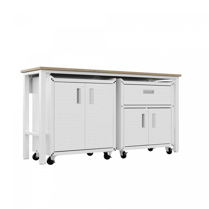 Fortress Modern 3-Piece Garage Set in White Garage Storage 