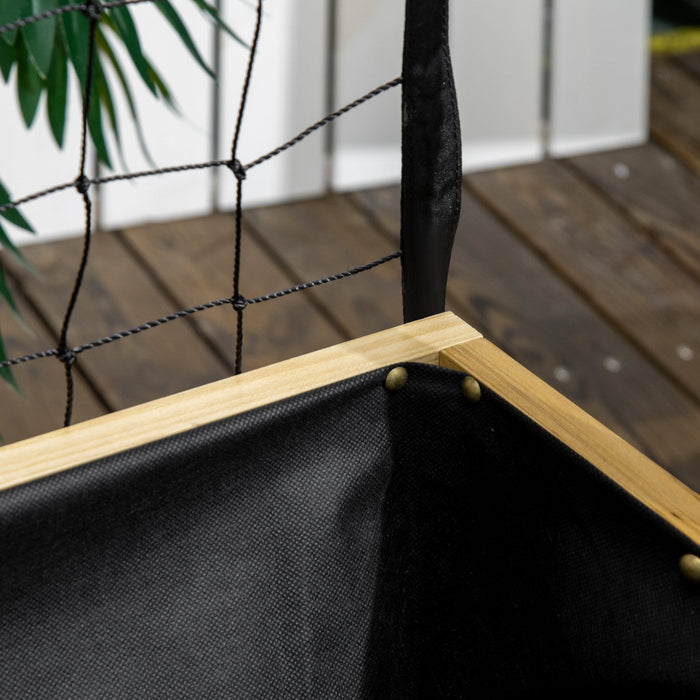 Outsunny Raised Garden Bed With Metal Trellis, Elevated Planter Box With Storage Shelf, Drainage Hol