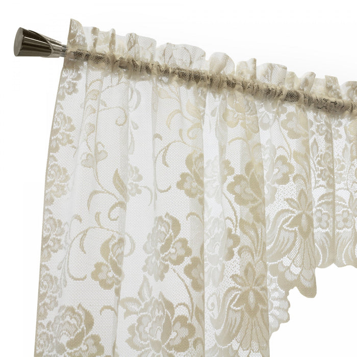 Habitat Limoges Ivory Sheer Rod Pocket Swag Valance Set - 72 x 32