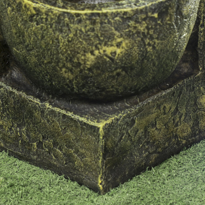 Outsunny Outdoor Fountain With Adjustable Flow, Stone Look