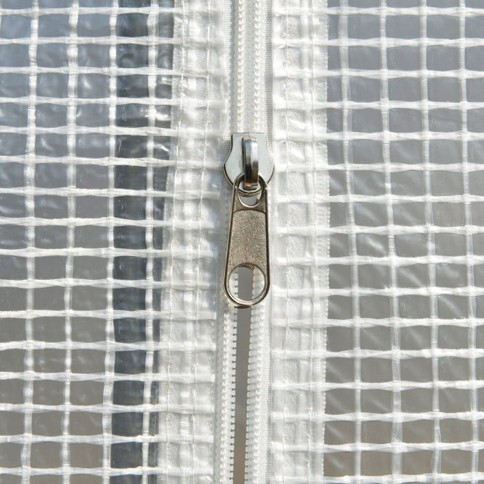 Outsunny 10' X 6.6' X 6.6' Walk-in Tunnel Greenhouse Pe Cover, Zipper Doors Roll-up Side Cover& Mesh