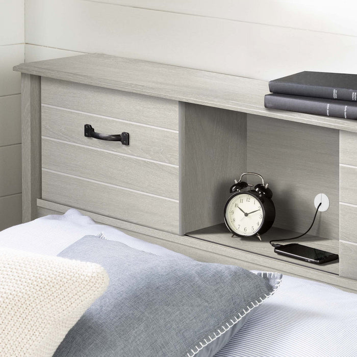 Ulysses Bookcase Headboard - Winter Oak