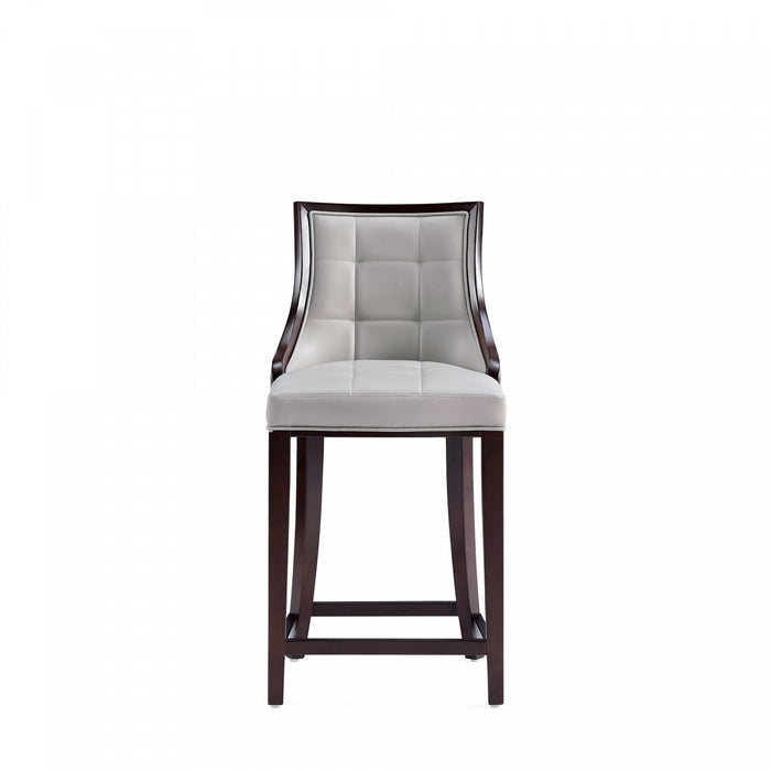 Fifth Avenue Traditional Wood Upholstered Counter Stool in Light Gray - Set of 2 