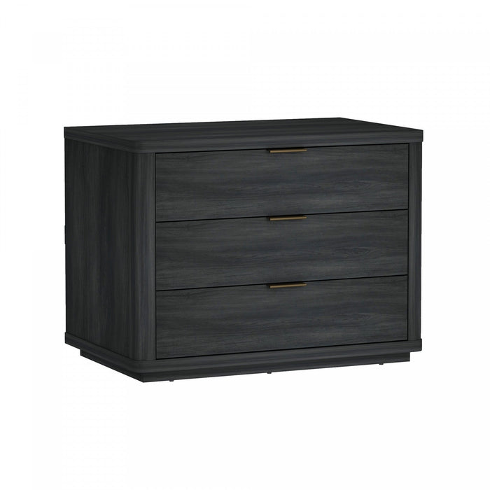Evelyn Modern 32\" Nightstand in Charcoal Gray (3-Drawer) 