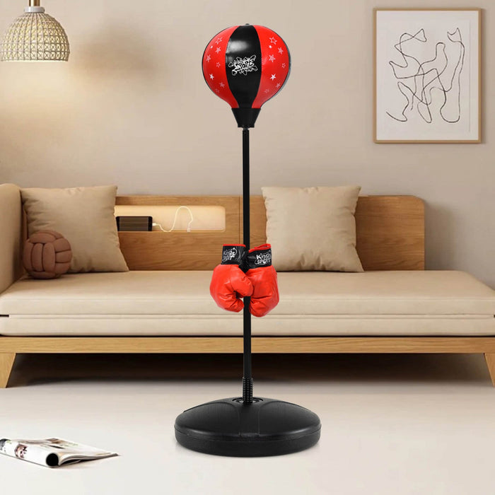Costway Kids Punching Bag Toy Set Adjustable Stand Boxing Glove Speed Ball W/ Pump New