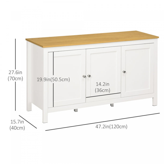 HOMCOM Storage Cabinet, Buffet Cabinet, Sideboard with Doors, White