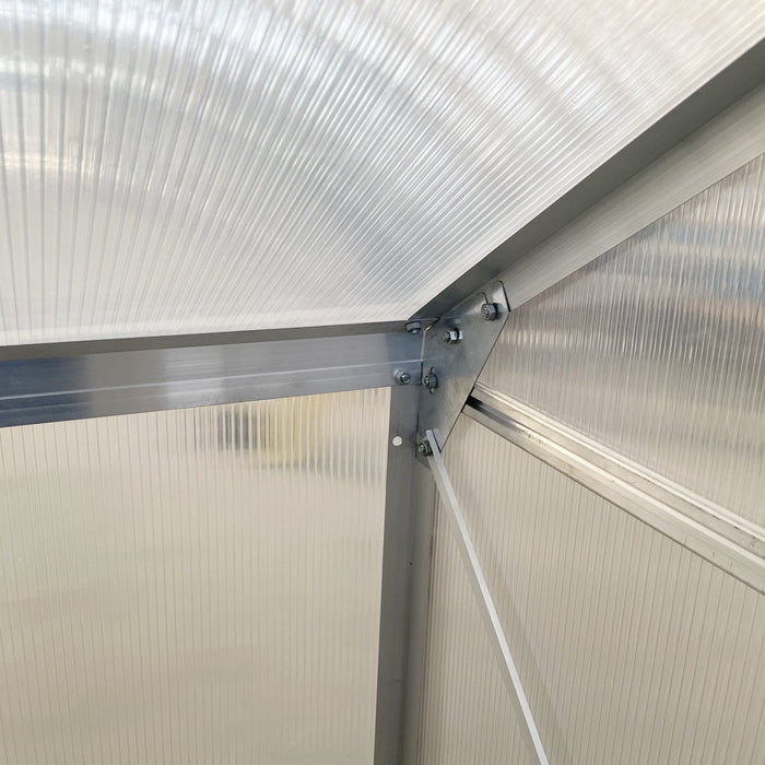 Outsunny 6' X 4' Aluminum Lean-to Greenhouse Polycarbonate Walk-in Garden Greenhouse With Adjustable