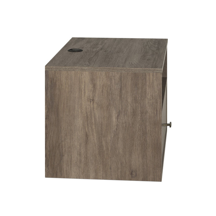 Floating Shelf with Drawer – Drifted Grey
