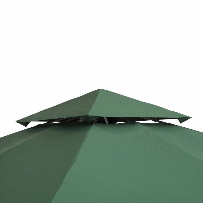 Outsunny 9.8' X 9.8' Square 2-tier Gazebo Canopy Replacement Top Cover Outdoor Garden Sun Shade, Gre