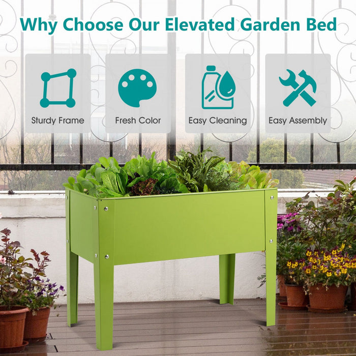 Costway 24" X11" Outdoor Elevated Garden Plant Stand Raised Tall Flower Bed Box