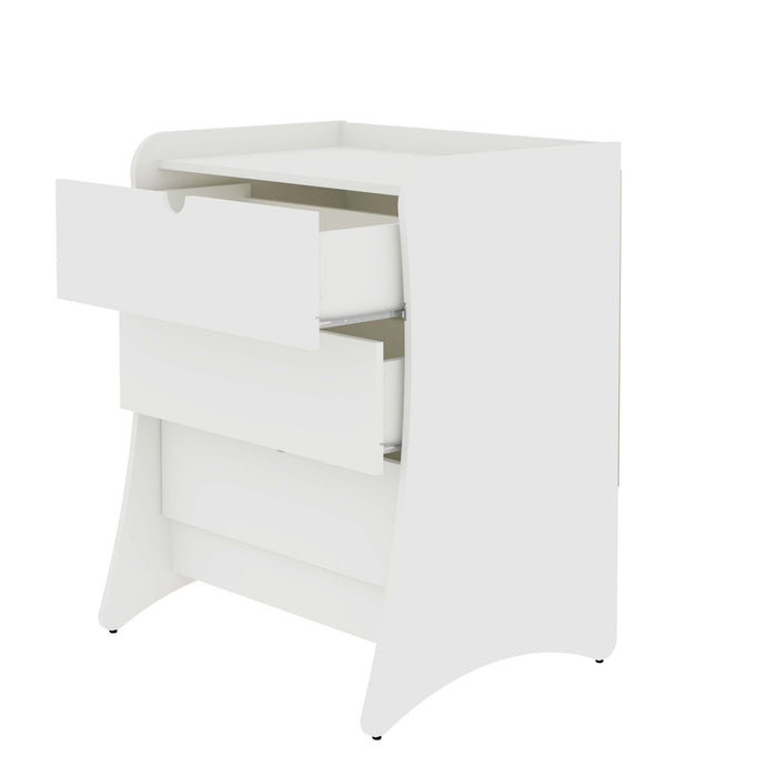 Coney Mid-Century Modern 3-Piece Dresser Set in White 