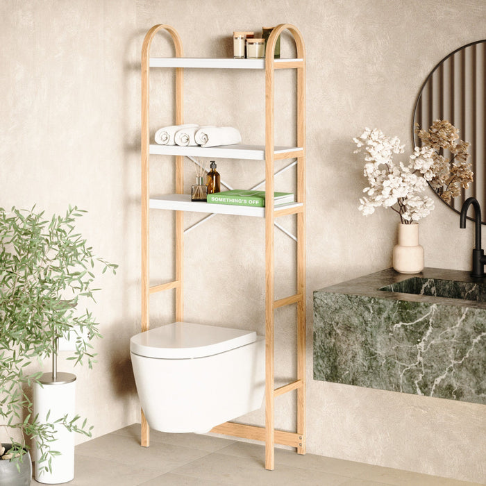 Umbra Modern Bellwood Over-Toilet Shelves - White and Natural