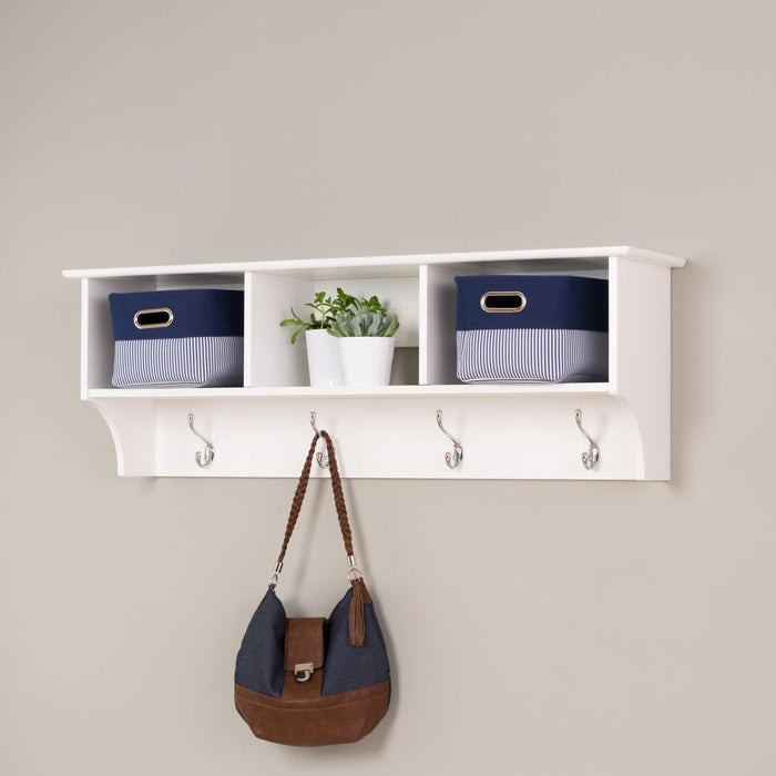 Hanging 48\" Entryway Shelf - White