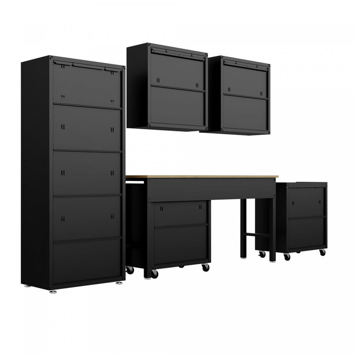 Fortress Modern 6-Piece Garage Set in Charcoal Gray Garage Storage 