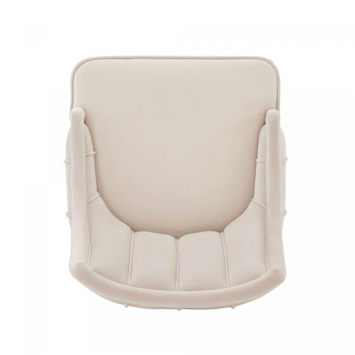Eda Modern Wood Upholstered Dining Chair in Cream - Set of 2 