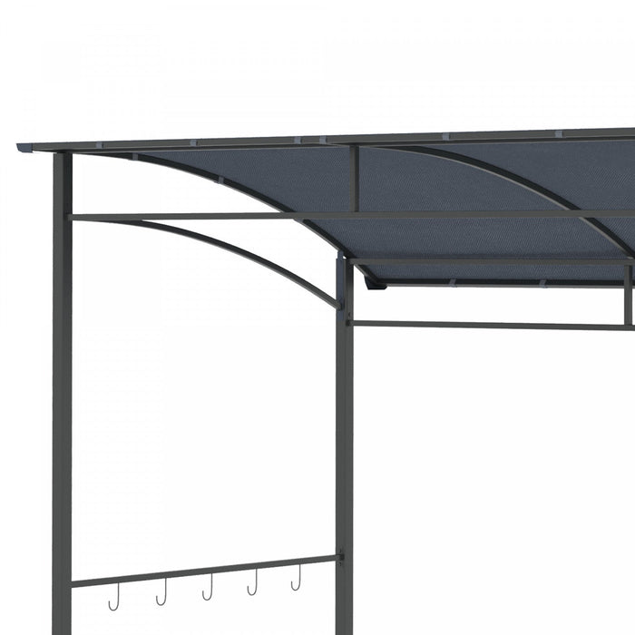 Outsunny 7' X 5' Bbq Grill Gazebo Tent Garden Grill Metal Frame And Canopy With Hooks Outdoor Sun Sh