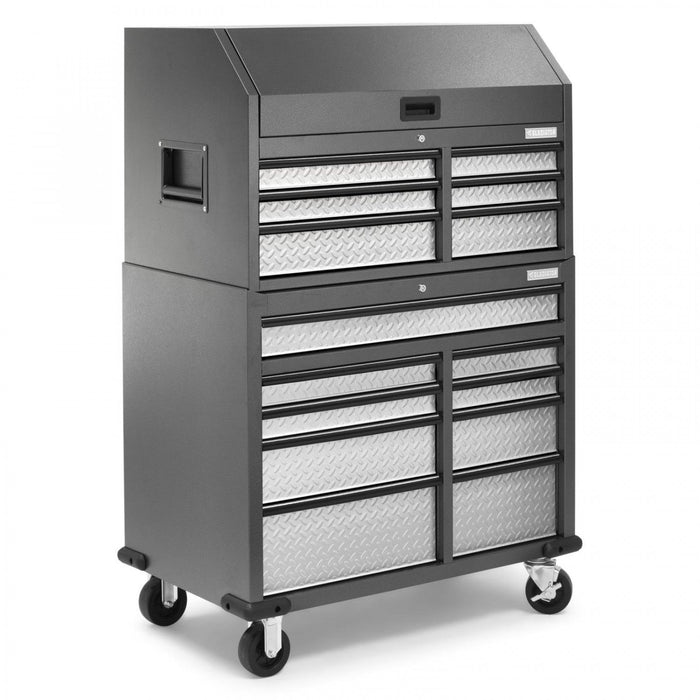 Gladiator Premier 41\" 15-Drawer Mobile Tool Chest Combo - Silver Tread