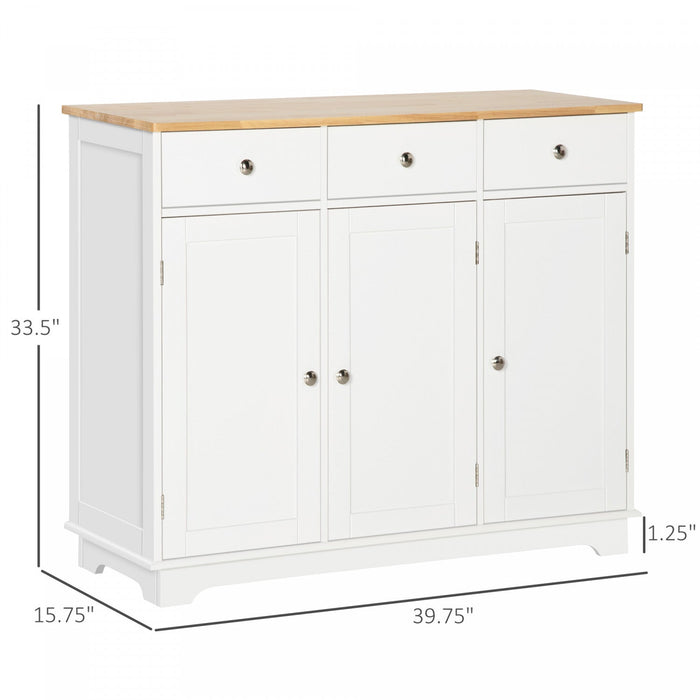 HOMCOM Coffee Bar Cabine, Kitchen Cabinet with Drawers, White
