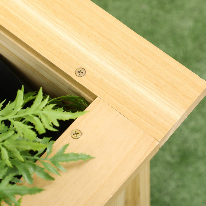 Outsunny Raised Garden Bed, Wooden Elevated Planter Box Outdoor With Legs, For Vegetables, Flowers, 