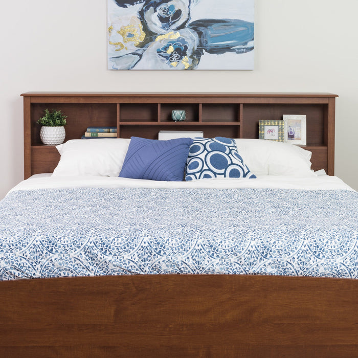 King Bookcase Headboard - Cherry