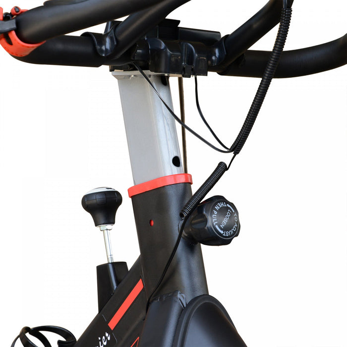 Soozier Upright Stationary Exercise Bike Indoor Cardio Workout Training Bicycle W/ Adjustable Resist
