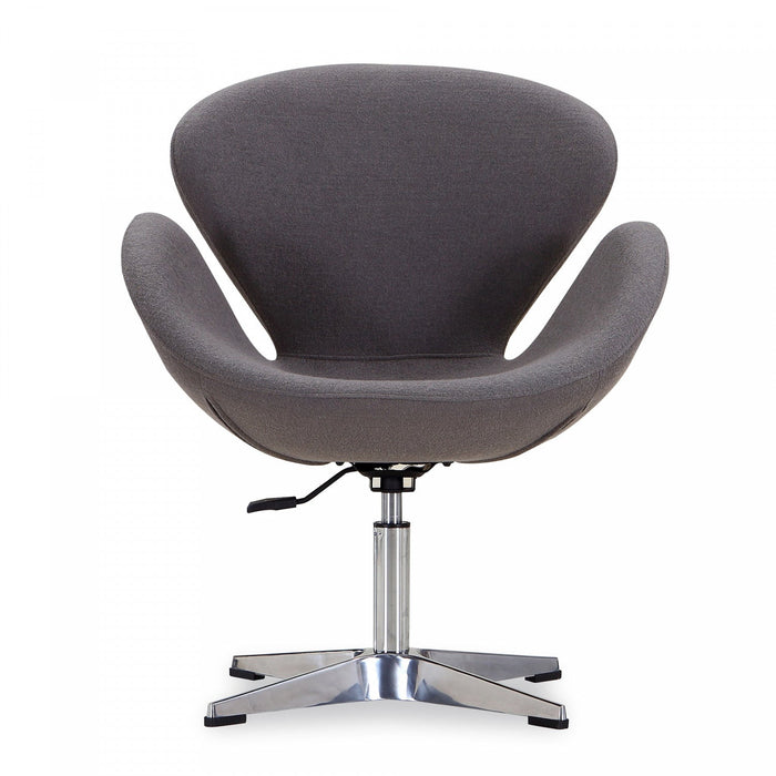 Raspberry Modern Upholstered Swivel Lounge Chair in Gray - Set of 2 Accent Chair 